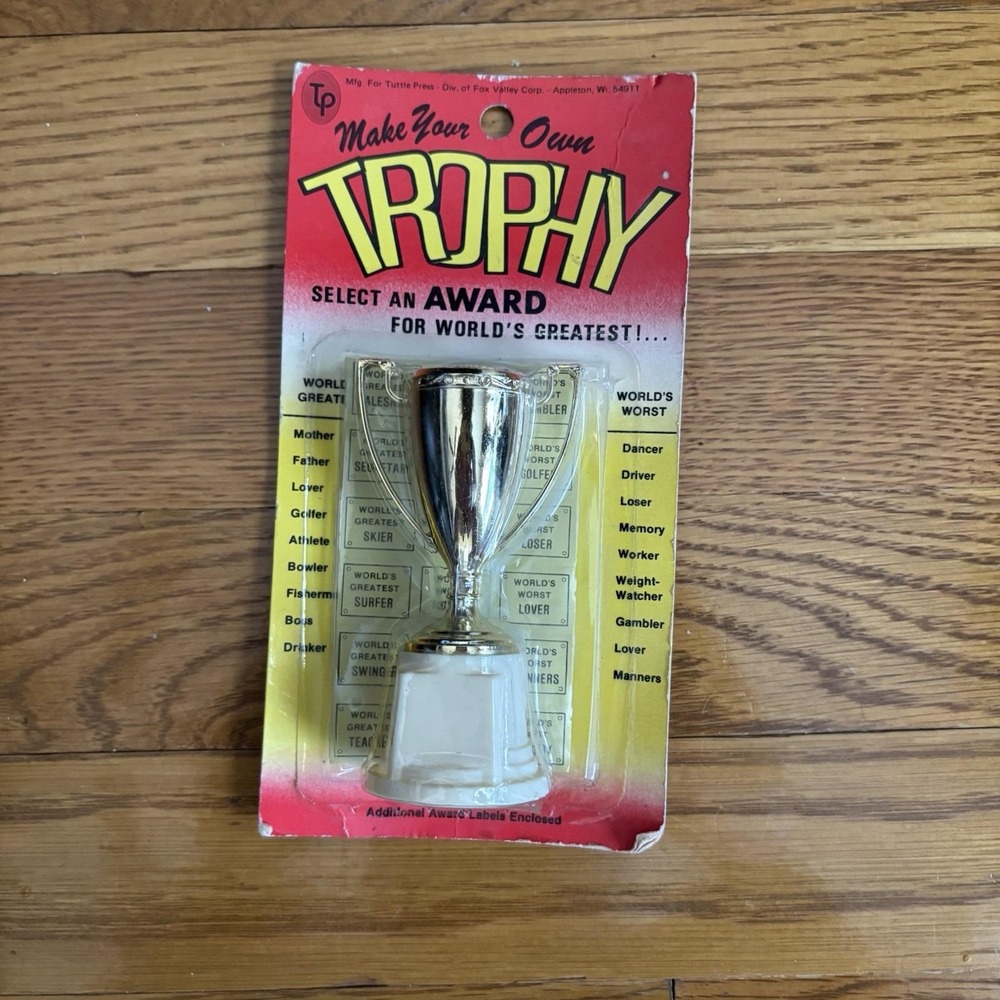 Vintage 1960s Make Your Own Trophy Gag Gift Sealed Turtle Press Novelty Humor